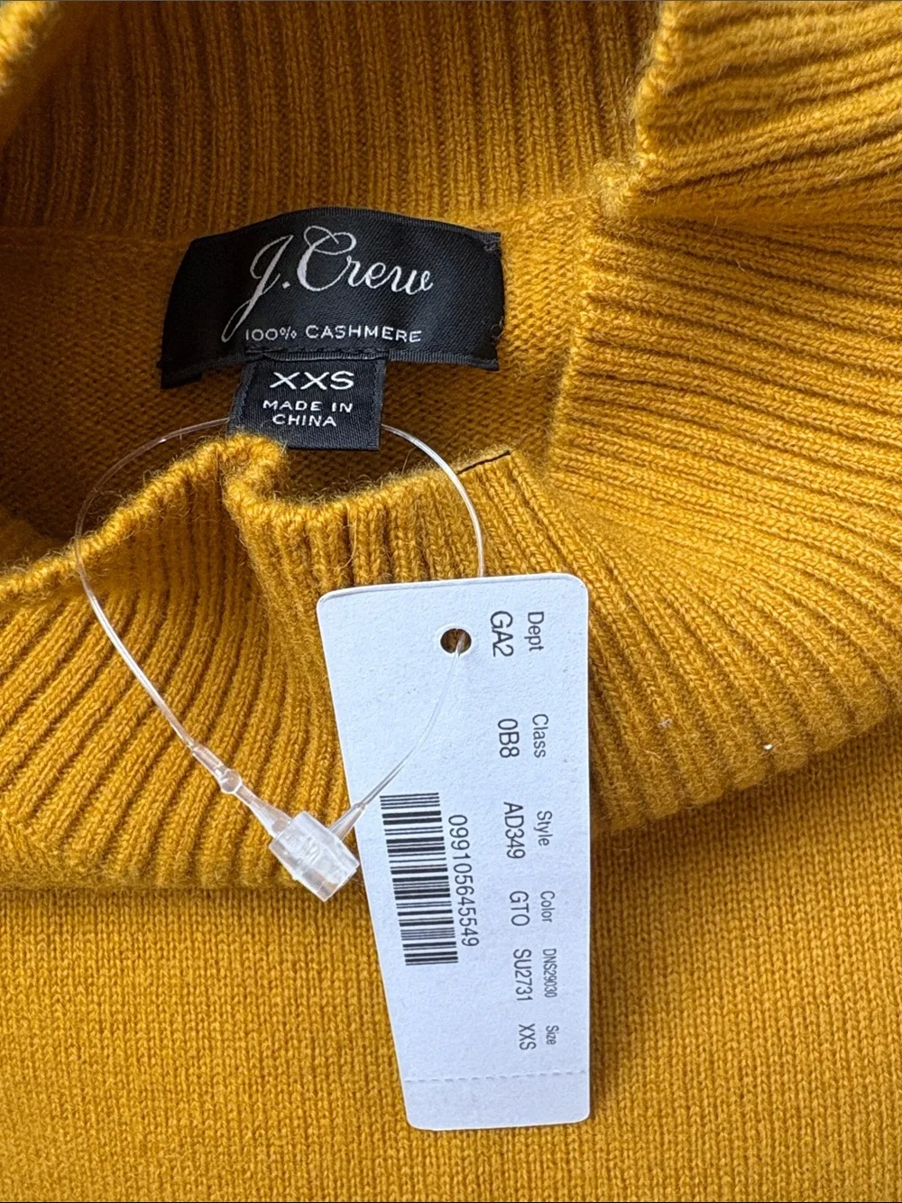 New J. Crew Women's Cashmere Mustard Mock Neck Sweater